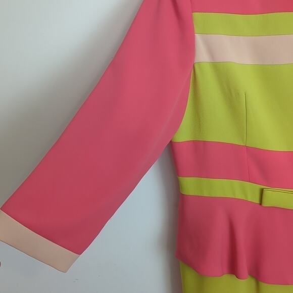 Vintage Retro Moshita Couture Maxi Pupleum Color Block Dress Size 10 - Picture 4 of 15